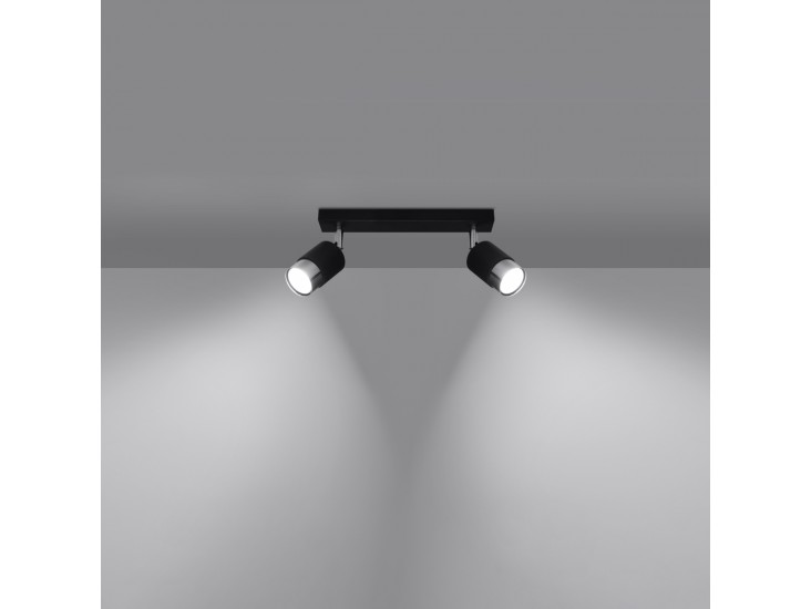 Nero 2 fekete/króm mennyezeti lámpa