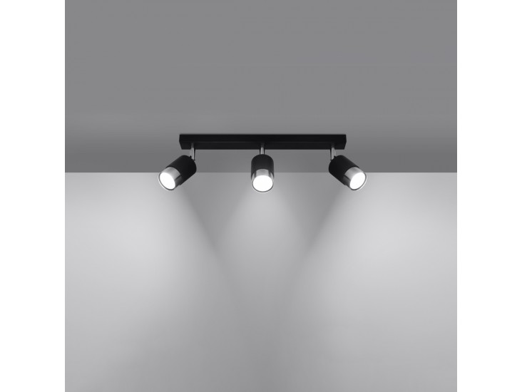 Nero 3 fekete/króm mennyezeti lámpa