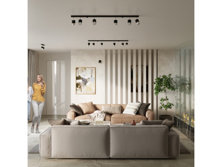 Nero 4 fekete/króm mennyezeti lámpa