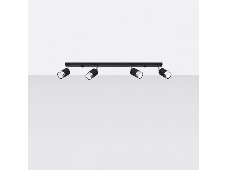 Nero 4 fekete/króm mennyezeti lámpa