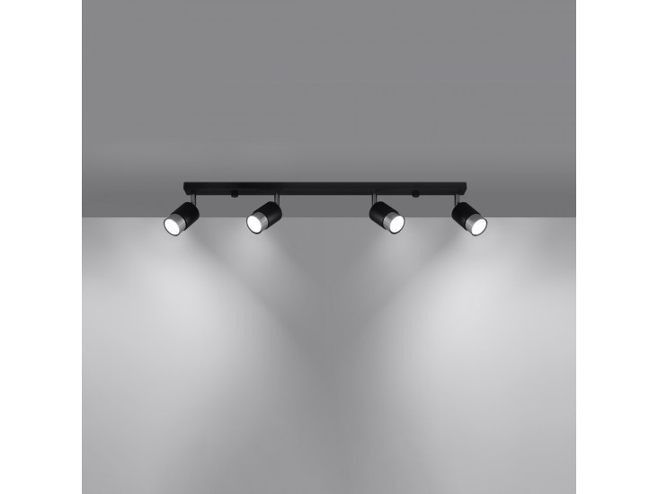 Nero 4 fekete/króm mennyezeti lámpa