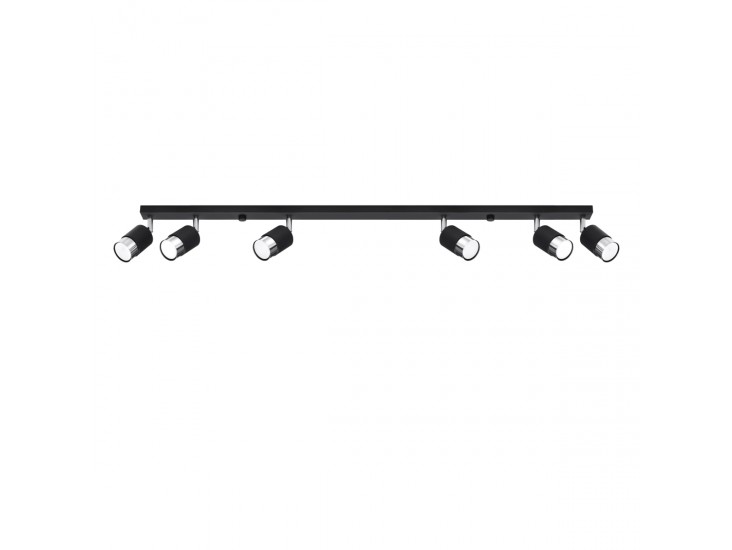 Nero 6 fekete/króm mennyezeti lámpa