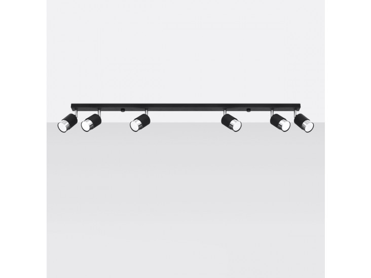 Nero 6 fekete/króm mennyezeti lámpa