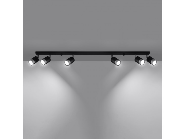 Nero 6 fekete/króm mennyezeti lámpa