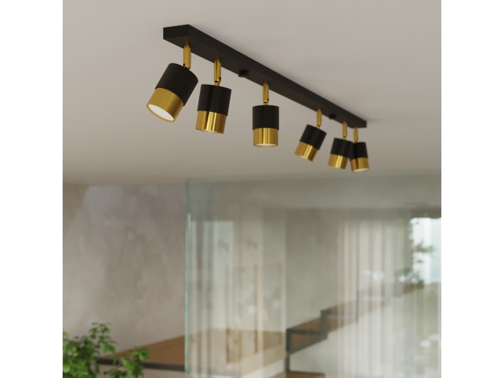 Nero 2 fekete/arany mennyezeti lámpa