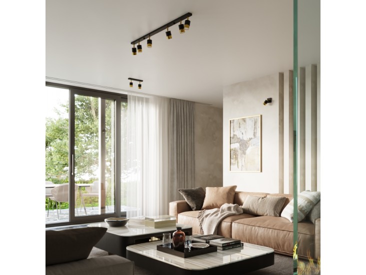 Nero 3 fekete/arany mennyezeti lámpa