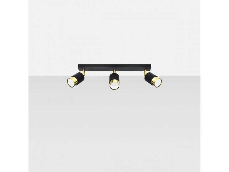 Nero 3 fekete/arany mennyezeti lámpa