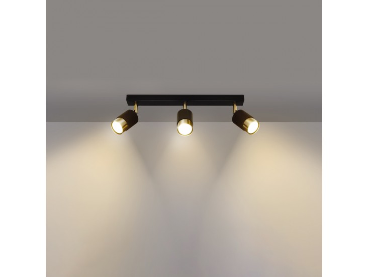 Nero 3 fekete/arany mennyezeti lámpa