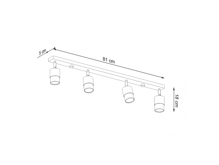 Nero 4 fekete/arany mennyezeti lámpa