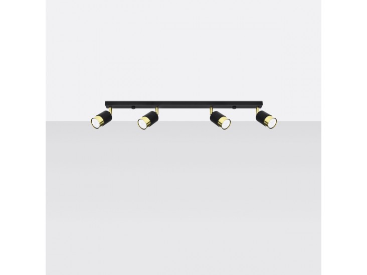 Nero 4 fekete/arany mennyezeti lámpa