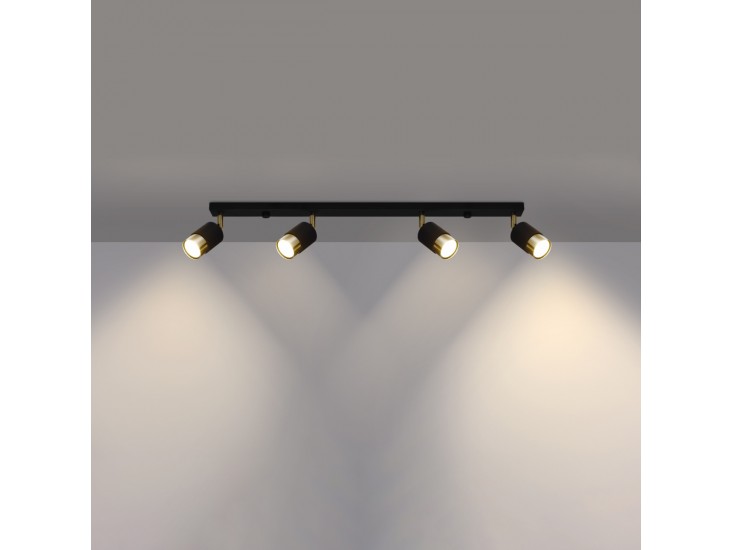 Nero 4 fekete/arany mennyezeti lámpa