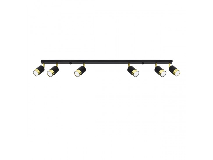 Nero 6 fekete/arany mennyezeti lámpa