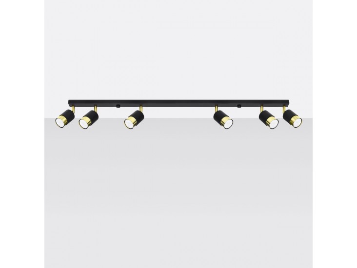 Nero 6 fekete/arany mennyezeti lámpa