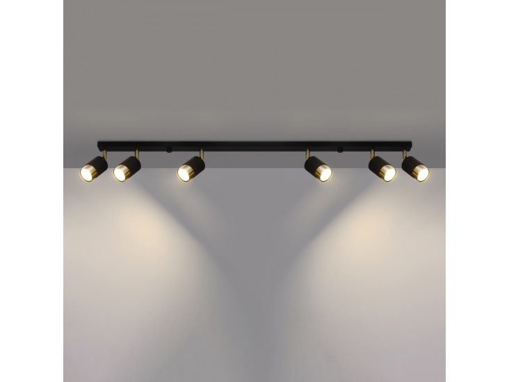 Nero 6 fekete/arany mennyezeti lámpa