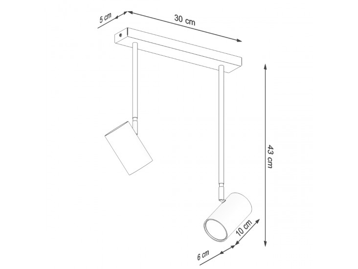 Norano 2 fekete mennyezeti lámpa