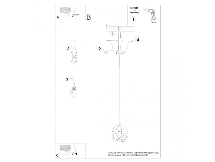 Tulos 1 fehér függőlámpa