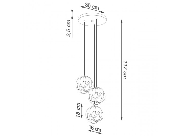 Tulos 3P fehér függőlámpa
