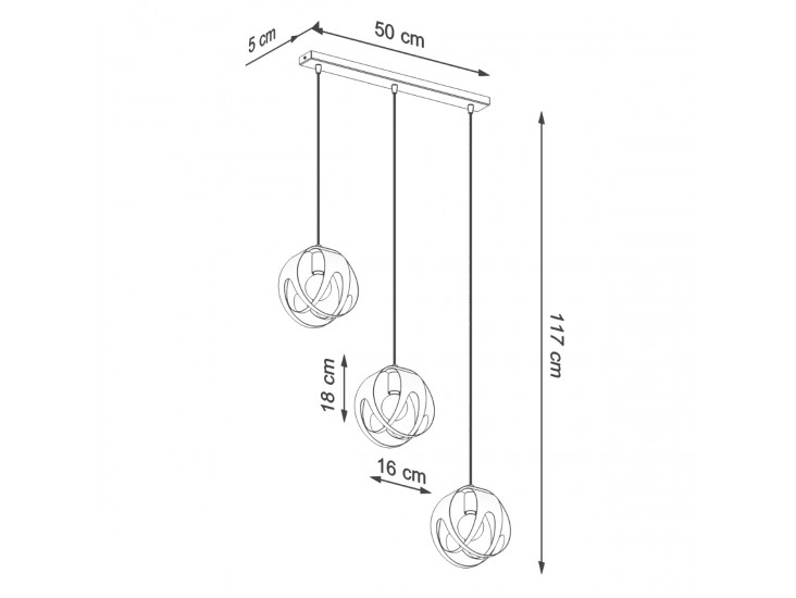 Tulos 3L fehér függőlámpa