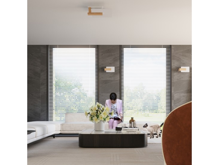 Lappo természetes fa mennyezeti lámpa