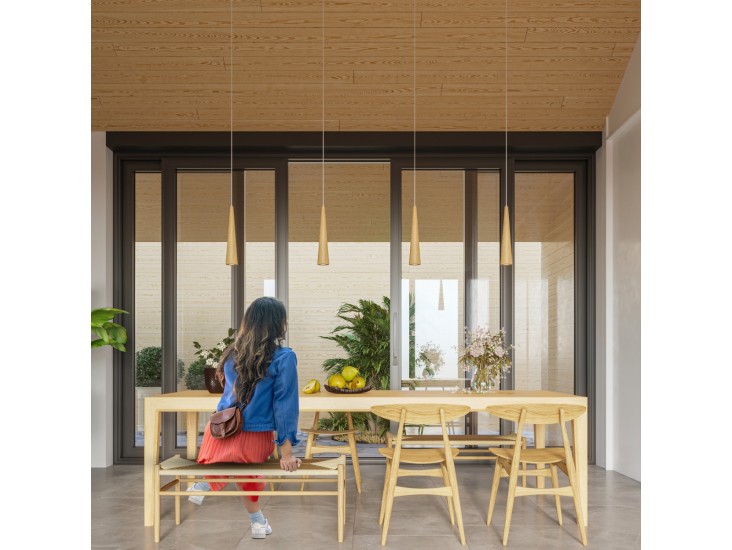 Sula 3P természetes fa függőlámpa