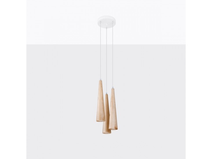 Sula 3P természetes fa függőlámpa