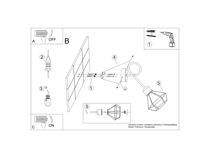 Artemis 1S fekete fali lámpa