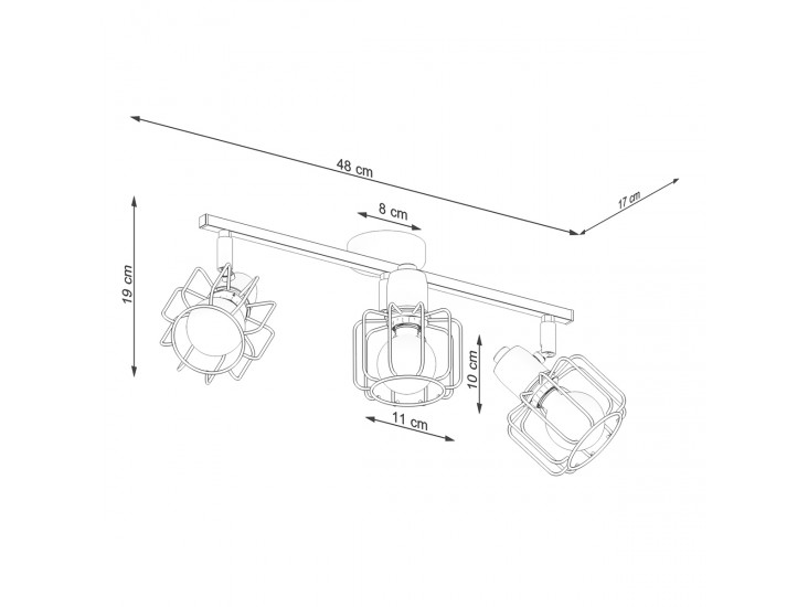 Beluci 3 fehér mennyezeti lámpa