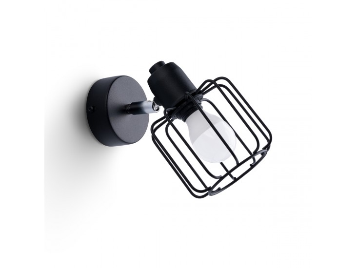 Beluci 1 fekete fali lámpa