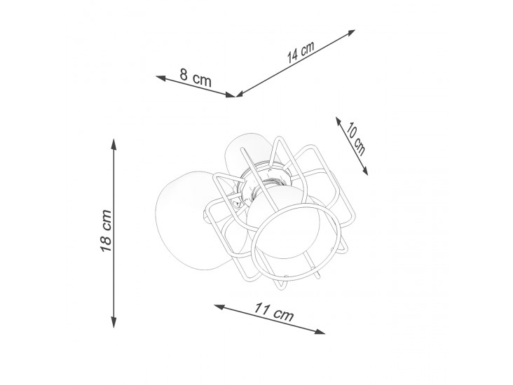 Beluci 1 fekete fali lámpa