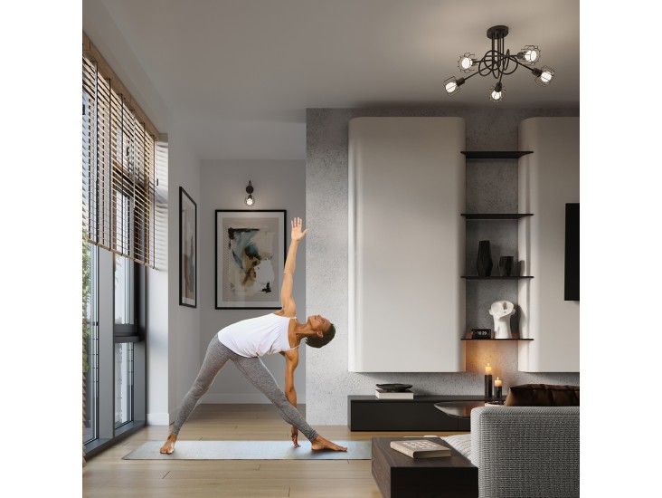 Beluci 1 fekete fali lámpa