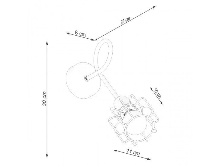 Beluci 1S fekete fali lámpa
