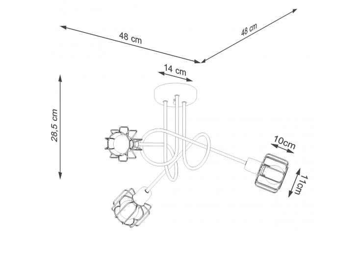 Beluci 3S fekete csillár