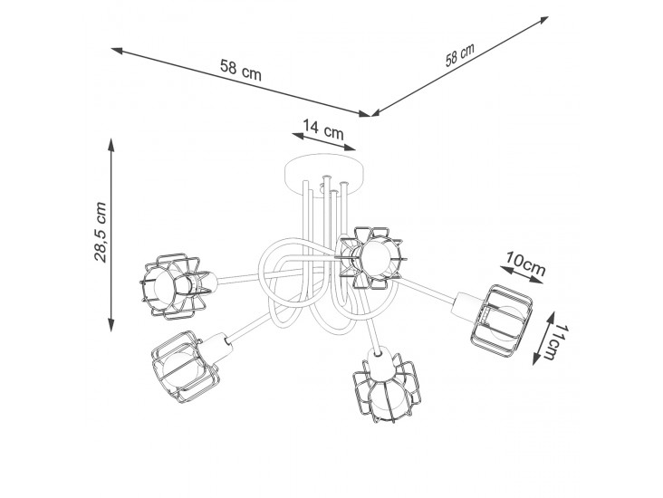 Beluci 5S fekete csillár