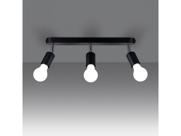 Fornes 3 fekete mennyezeti lámpa