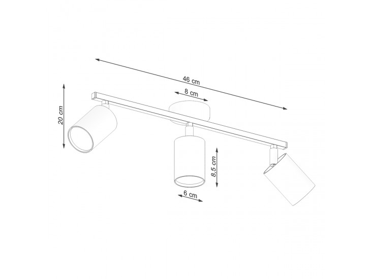 Lemmi 3 fehér mennyezeti lámpa