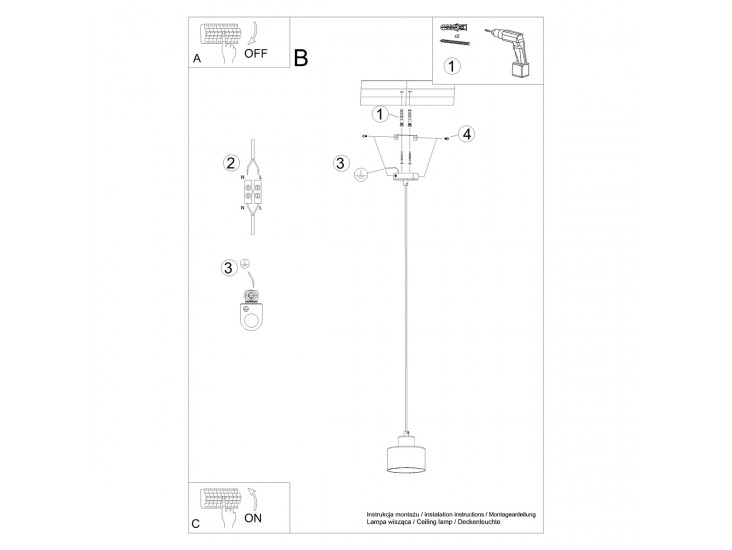 Savar 1 fekete függőlámpa