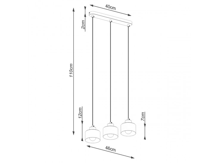 Savar 3 fekete függőlámpa