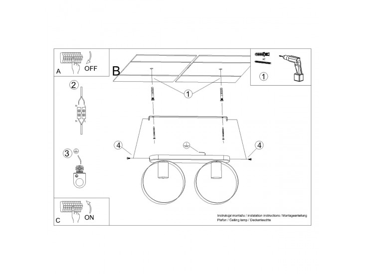 Titran 2 fehér mennyezeti lámpa