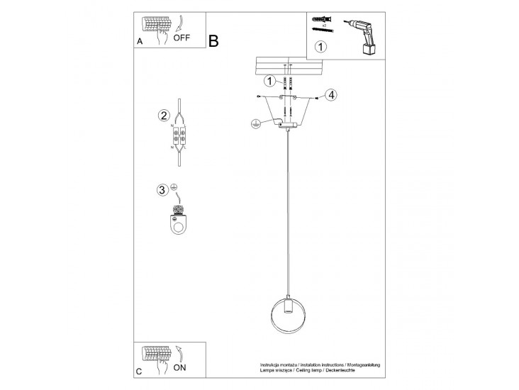 Titran 1 fehér függőlámpa