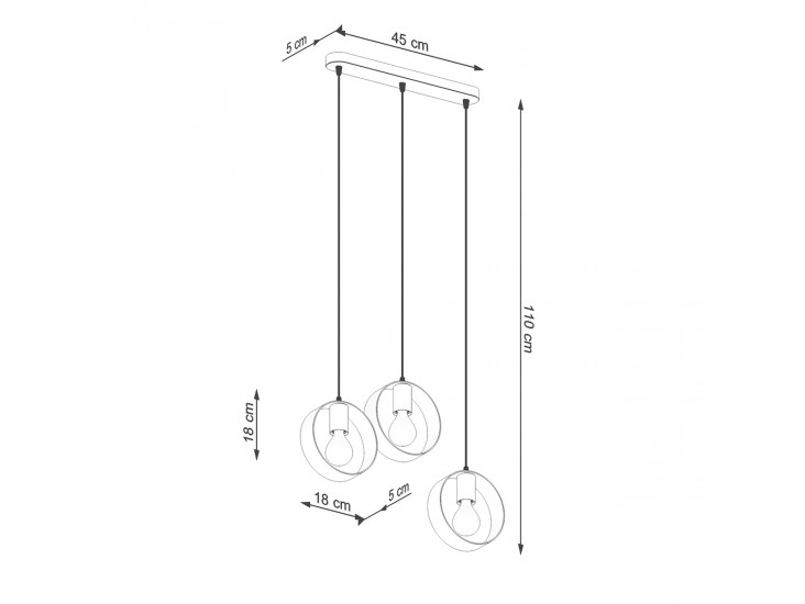 Titran 3 fehér függőlámpa