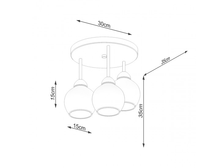 Alino 3 fekete csillár