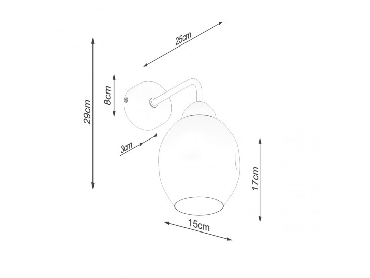 Fillan 1 fekete fali lámpa