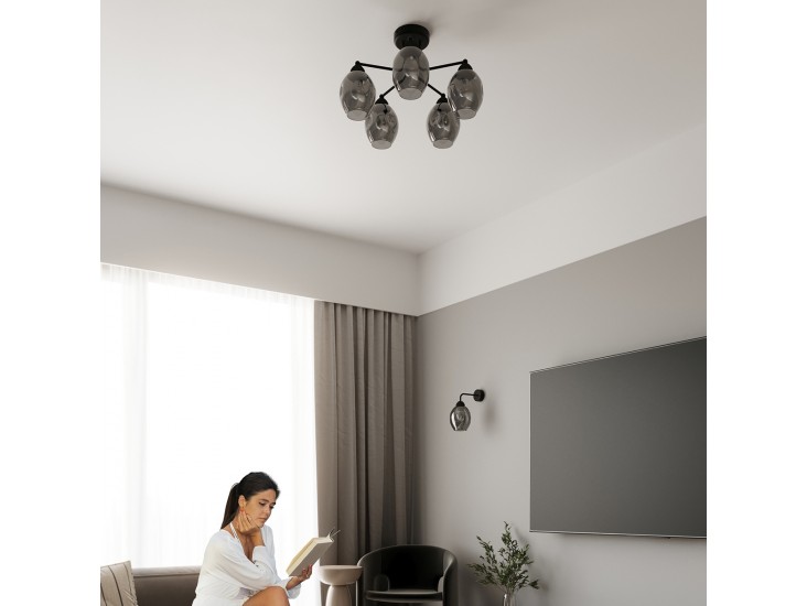 Fillan 1 fekete fali lámpa