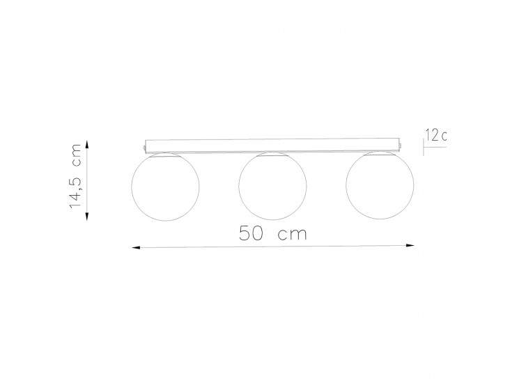 Yoli 3 fekete mennyezeti lámpa