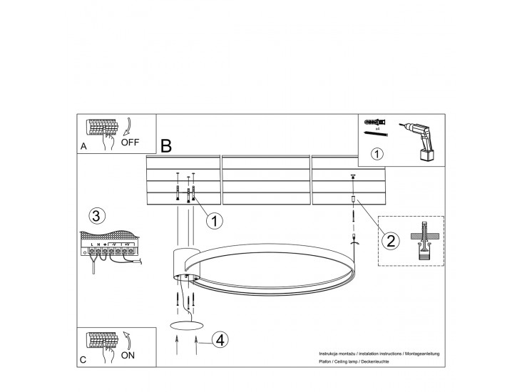 Rio 55 fehér 3000K mennyezeti lámpa