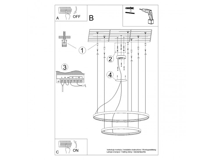 Rio 2 55/78 fehér LED 3000K csillár