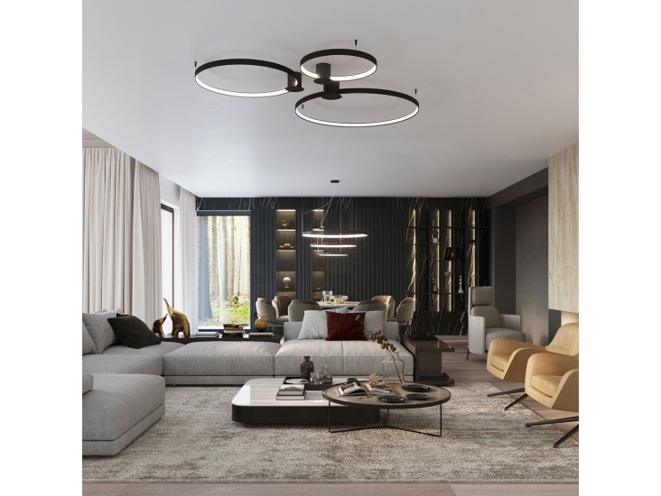 Rio 3 55/78/110 fekete LED 4000K csillár