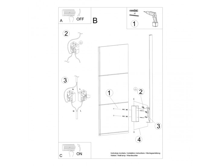 Lahti M fehér 3000K fali lámpa