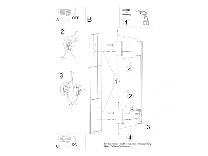 Sappo L fehér 4000K fali lámpa