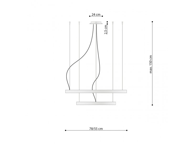 Rio 2 55/78 arany LED 3000K csillár
